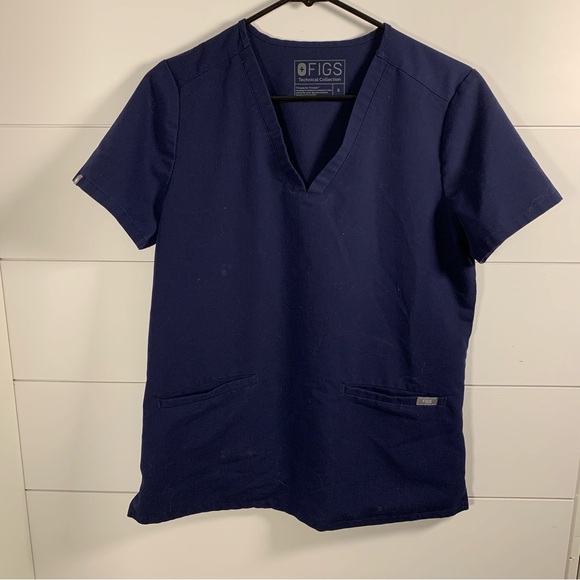 FIGS LOT OF 2 Scrubs Tops‎ Women Sz S Casma Blue 3 Pocket FW1100 Nursing READ - Picture 1 of 12